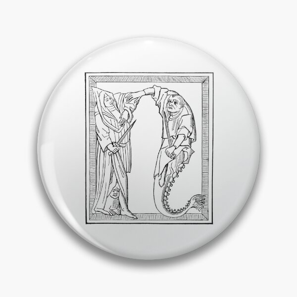 Item preview, Letter N with merman and demon designed and sold by Hedrin.