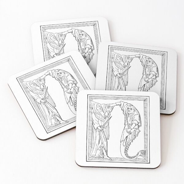 Item preview, Letter N with merman and demon designed and sold by Hedrin.
