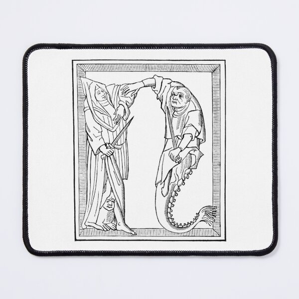 Item preview, Letter N with merman and demon designed and sold by Hedrin.
