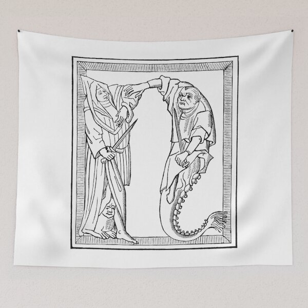 Item preview, Letter N with merman and demon designed and sold by Hedrin.