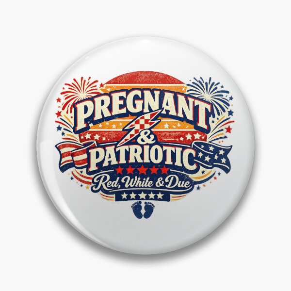 Item preview, Pregnancy 4th of July, Red White and Due, Retro Vintage Style designed and sold by graphic-genie.