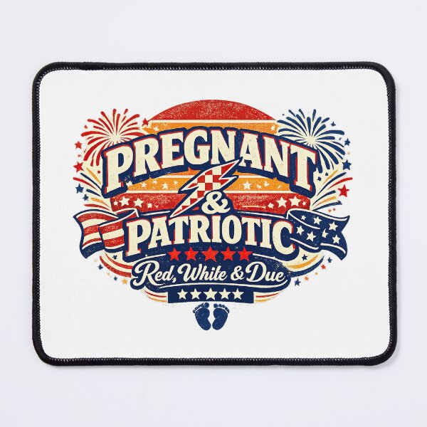 Item preview, Pregnancy 4th of July, Red White and Due, Retro Vintage Style designed and sold by graphic-genie.