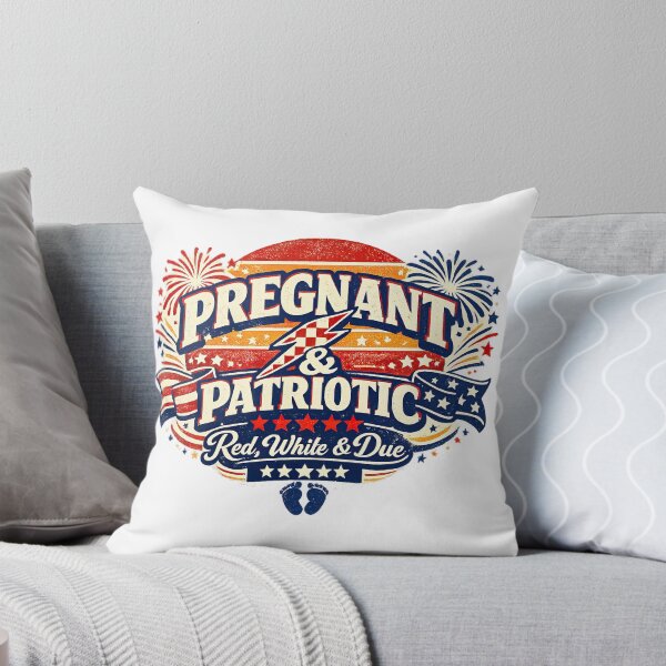 Item preview, Pregnancy 4th of July, Red White and Due, Retro Vintage Style designed and sold by graphic-genie.