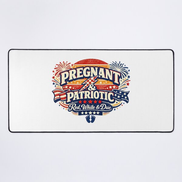 Item preview, Pregnancy 4th of July, Red White and Due, Retro Vintage Style designed and sold by graphic-genie.