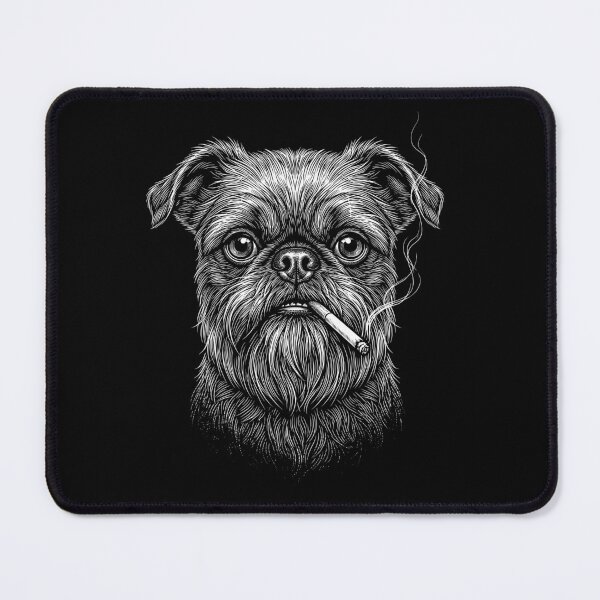 Item preview, Funny Brussels Griffon Smoking Meme Dog Owner designed and sold by DoodleTortle.