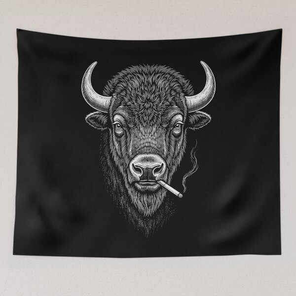 Item preview, Funny Buffalo Smoking Meme Animal Lover designed and sold by DoodleTortle.
