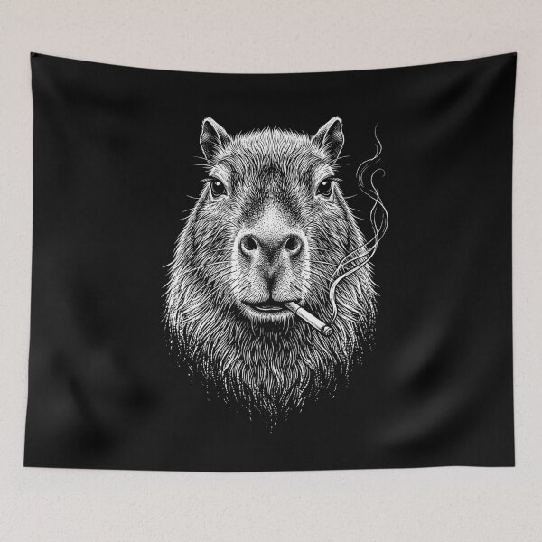 Item preview, Funny Capybara Smoking Meme Animal Lover designed and sold by DoodleTortle.