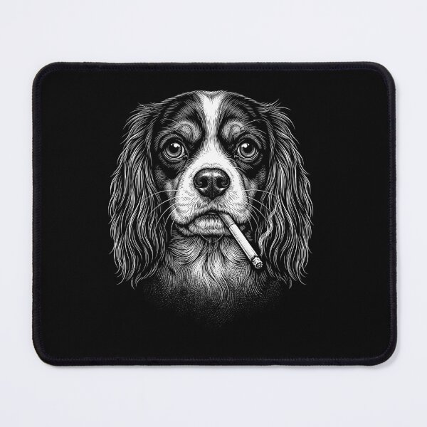 Item preview, Funny Cavalier King Charles Spaniel Smoking Meme Dog Owner designed and sold by DoodleTortle.