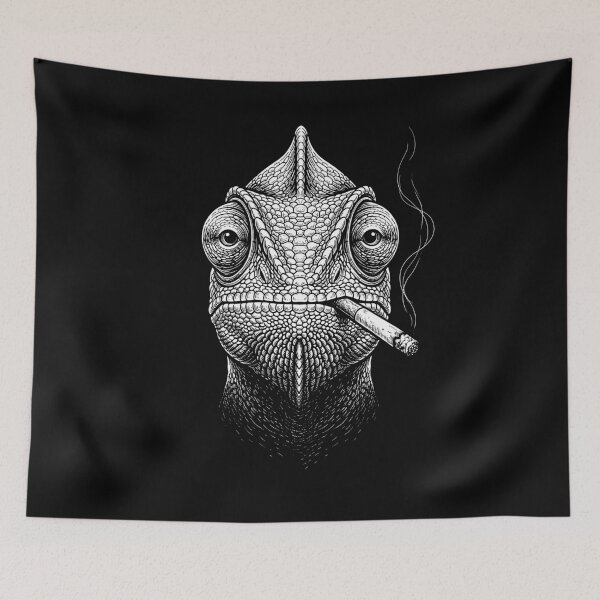 Item preview, Funny Chameleon Smoking Meme Animal Lover designed and sold by DoodleTortle.