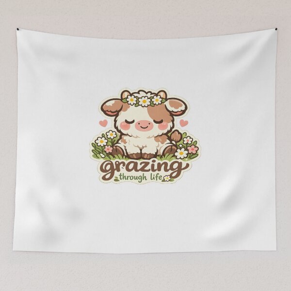 Item preview, Grazing Through Life Cute Cow Design designed and sold by Naviora.