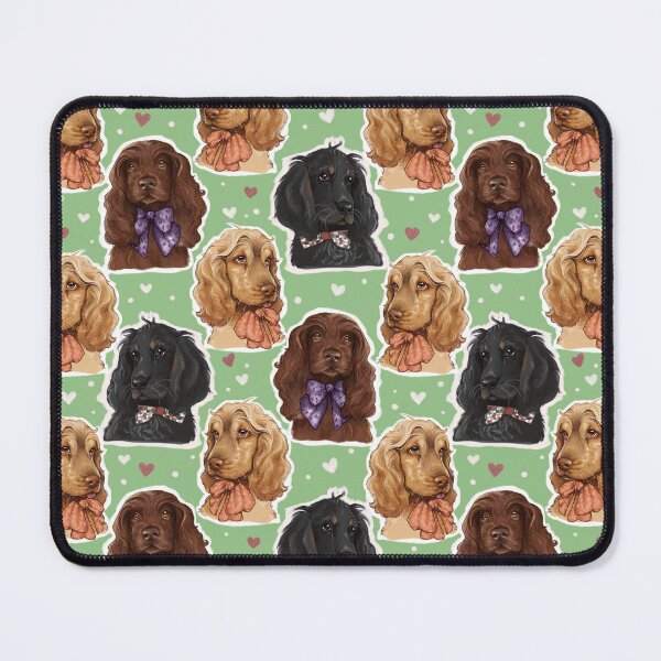 Item preview, Bow Tie Cocker Spaniel Trio - Matcha Pattern designed and sold by sanctuarystudio.