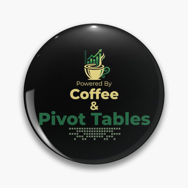 Item preview, Powered By Coffee and Pivot Tables with a Geeky coffee mug. designed and sold by spreadsheetcafe.