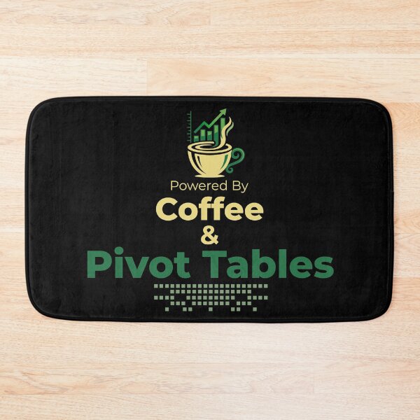 Item preview, Powered By Coffee and Pivot Tables with a Geeky coffee mug. designed and sold by spreadsheetcafe.
