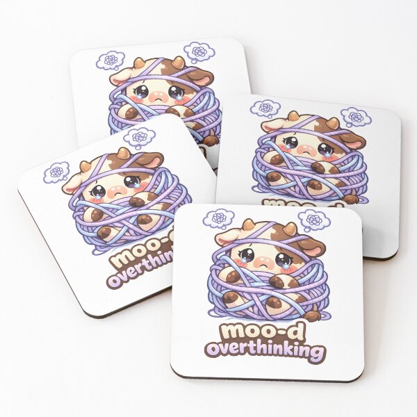 Item preview, Moo-d Overthinking Funny Cute Cow Design designed and sold by Naviora.