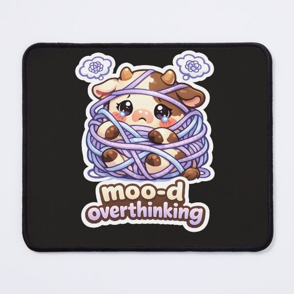Item preview, Moo-d Overthinking Funny Cute Cow Design designed and sold by Naviora.