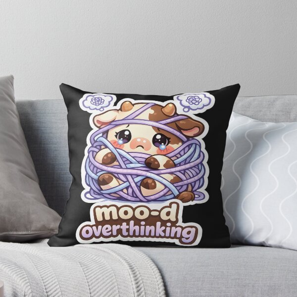 Item preview, Moo-d Overthinking Funny Cute Cow Design designed and sold by Naviora.