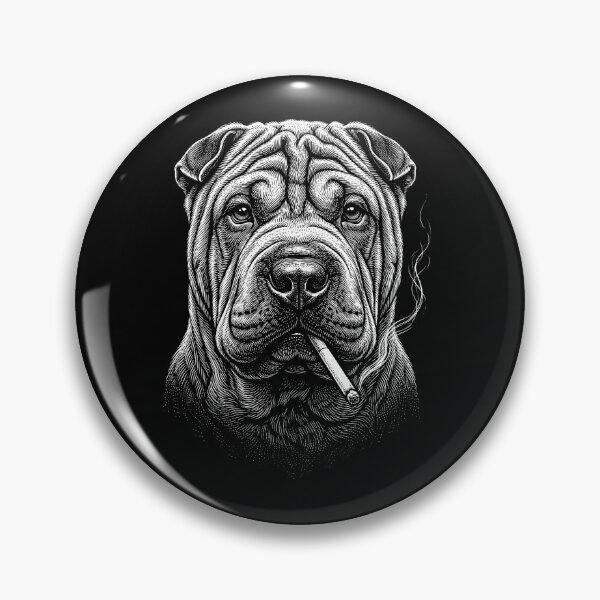 Item preview, Funny Chinese Shar Pei Smoking Meme Dog Owner designed and sold by DoodleTortle.