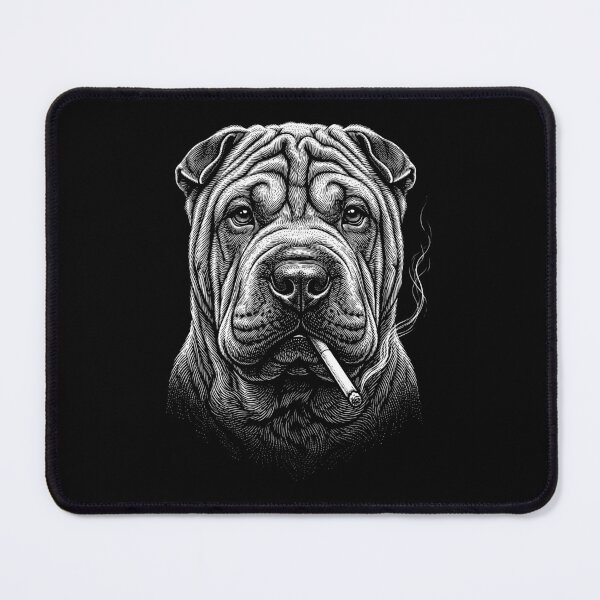 Item preview, Funny Chinese Shar Pei Smoking Meme Dog Owner designed and sold by DoodleTortle.