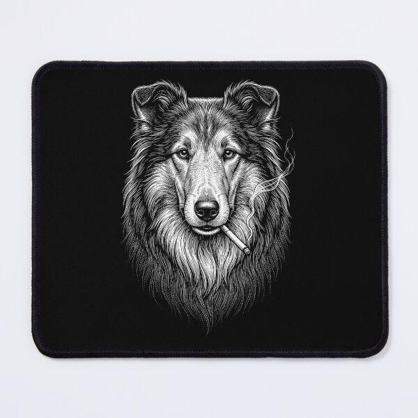 Item preview, Funny Collie Smoking Meme Dog Owner designed and sold by DoodleTortle.
