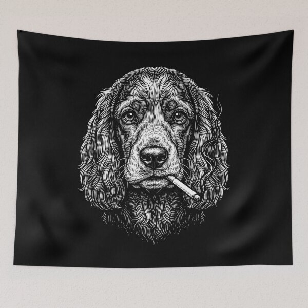 Item preview, Funny Cocker Spaniel Smoking Meme Dog Owner designed and sold by DoodleTortle.