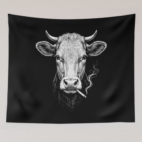 Item preview, Funny Cow Smoking Meme Animal Lover designed and sold by DoodleTortle.