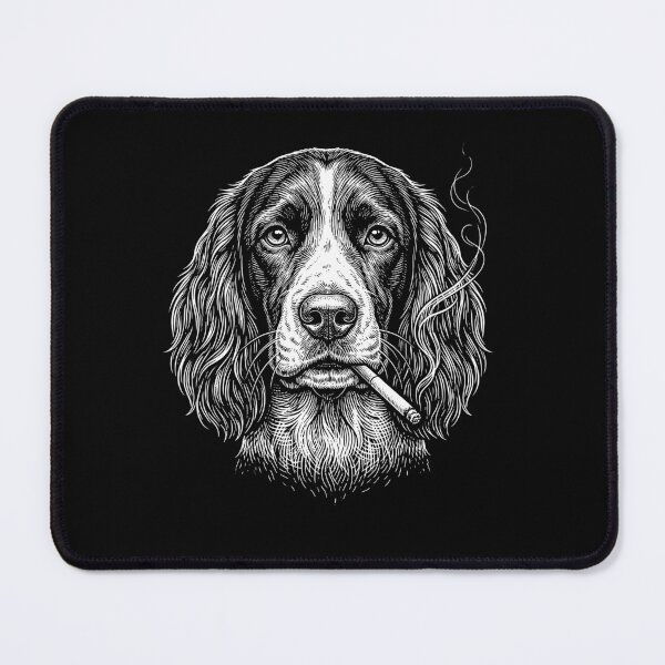 Item preview, Funny English Springer Spaniel Smoking Meme Dog Owner designed and sold by DoodleTortle.