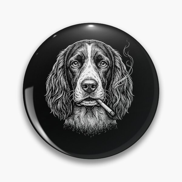 Item preview, Funny English Springer Spaniel Smoking Meme Dog Owner designed and sold by DoodleTortle.