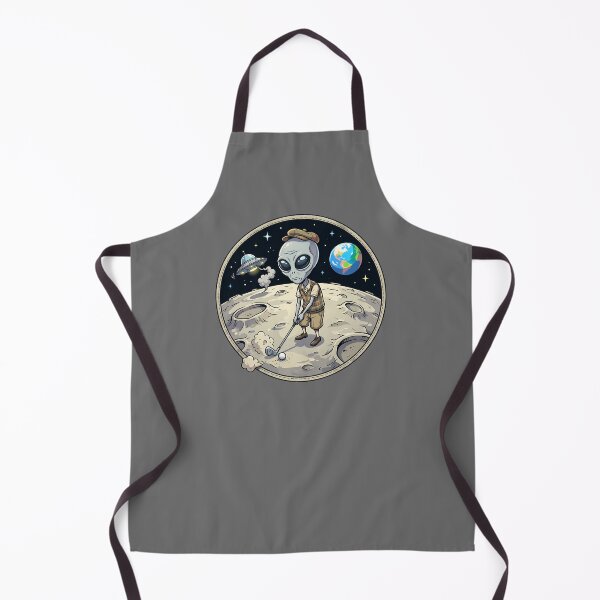 Item preview, Funny Grey Alien Playing Golf On The Moon designed and sold by Sunkhung.