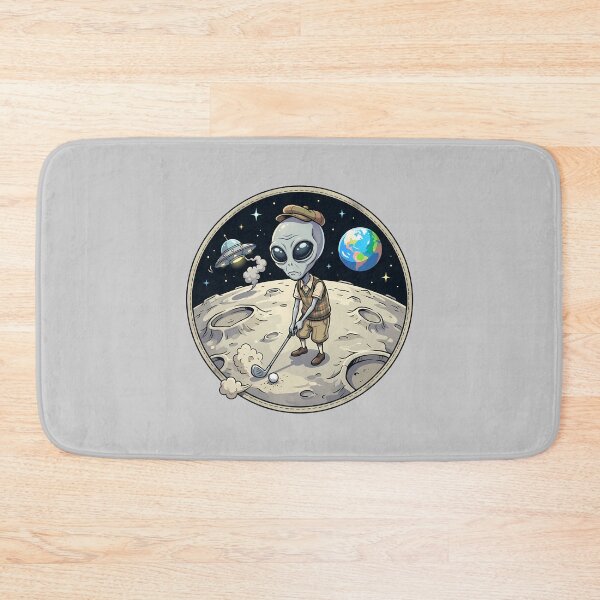 Item preview, Funny Grey Alien Playing Golf On The Moon designed and sold by Sunkhung.