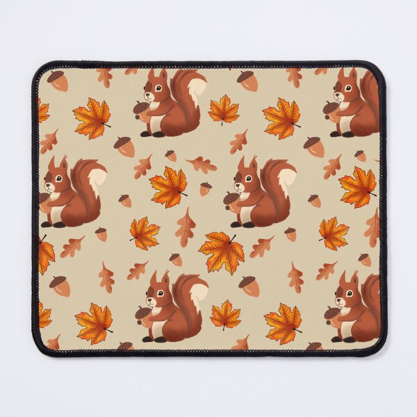 Item preview, Pattern of squirrel, acorns and autumn leaves designed and sold by tornasolhaze.