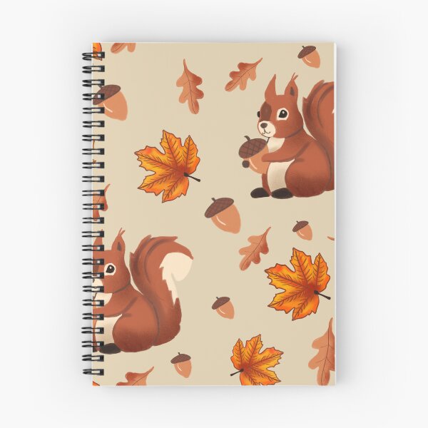 Item preview, Pattern of squirrel, acorns and autumn leaves designed and sold by tornasolhaze.
