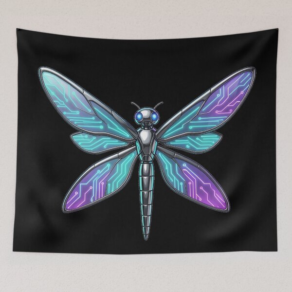 Item preview, Cyber-Dragonfly: Quantum Data Stream designed and sold by BGM by AI.