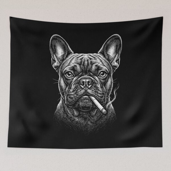 Item preview, Funny French Bulldog Smoking Meme Dog Owner designed and sold by DoodleTortle.