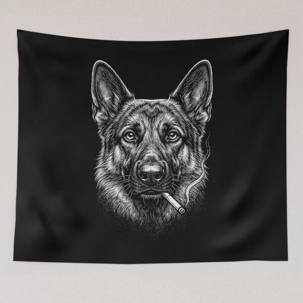 Item preview, Funny German Shepherd Smoking Meme Dog Owner designed and sold by DoodleTortle.