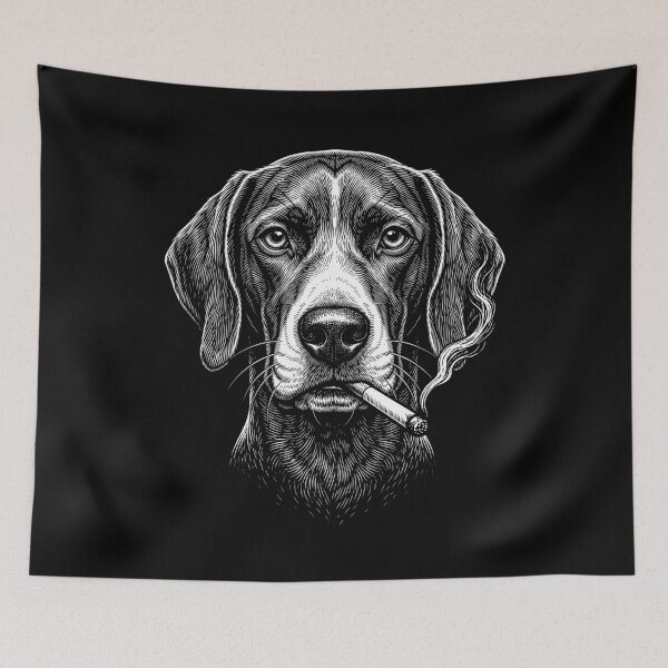 Item preview, Funny German Shorthaired Pointer Smoking Meme Dog Owner designed and sold by DoodleTortle.