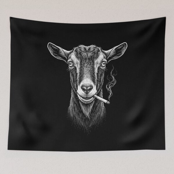Item preview, Funny Goat Smoking Meme Animal Lover designed and sold by DoodleTortle.