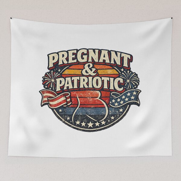 Item preview, Pregnancy 4th of July, Retro Vintage Style designed and sold by graphic-genie.