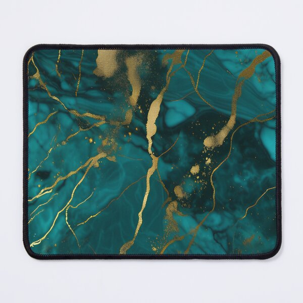 Item preview, Dark Teal Marble Texture with Gold Flecks designed and sold by BirdsnStuff.