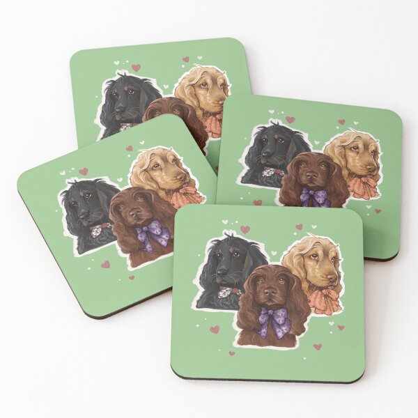Item preview, Bow Tie Cocker Spaniel Trio - Matcha  designed and sold by sanctuarystudio.