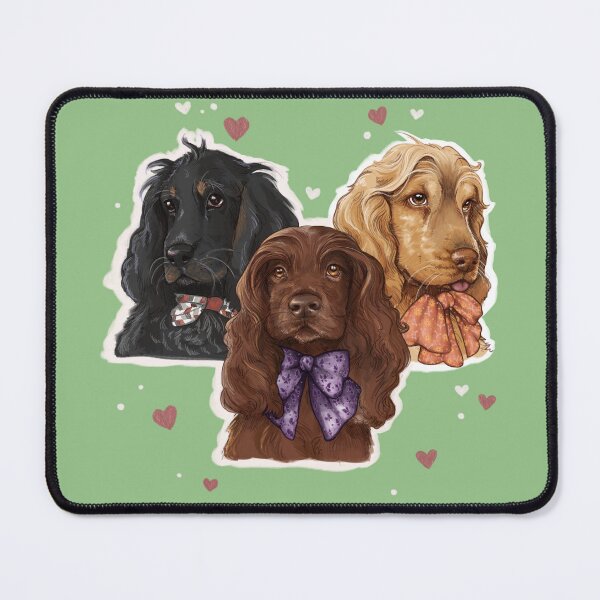 Item preview, Bow Tie Cocker Spaniel Trio - Matcha designed and sold by sanctuarystudio.