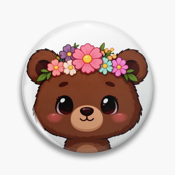 Item preview, Bear with Flower Crown designed and sold by WrenAndWhimsy.