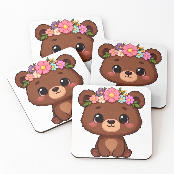 Item preview, Bear with Flower Crown designed and sold by WrenAndWhimsy.