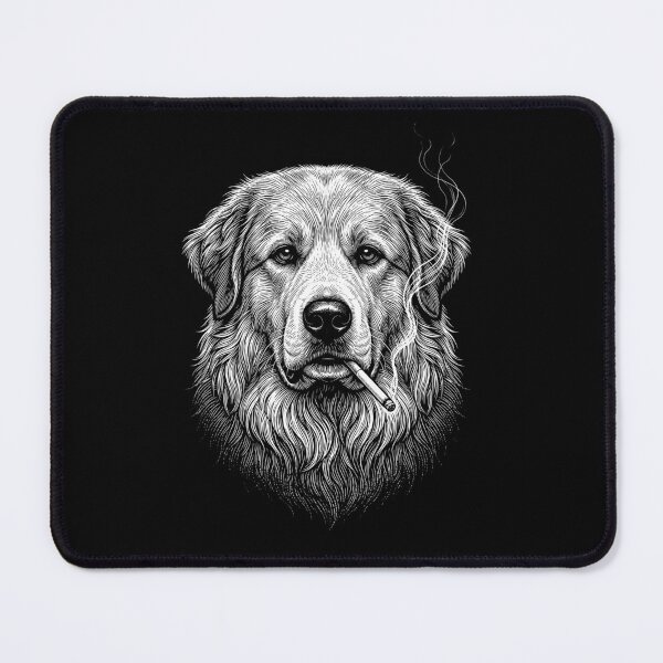 Item preview, Funny Great Pyrenees Smoking Meme Dog Owner designed and sold by DoodleTortle.