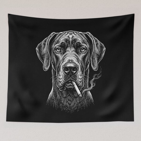 Item preview, Funny Great Dane Smoking Meme Dog Owner designed and sold by DoodleTortle.
