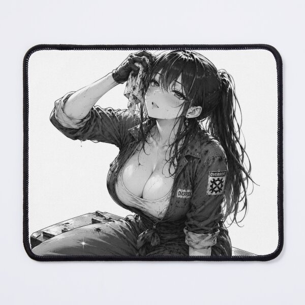 Item preview, Anime Mechanic Girl – Black and White Automotive Waifu designed and sold by Ericks0087.