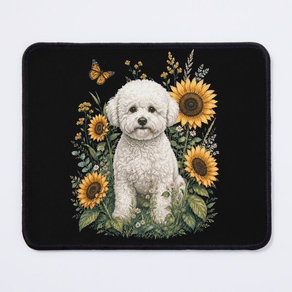 Item preview, Bichon Frise With Sunflower Cottagecore Art Dog Owner designed and sold by TerryConnells.