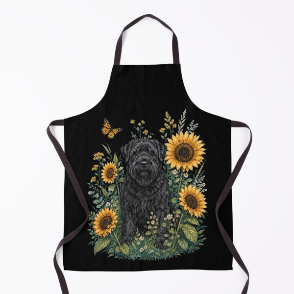 Item preview, Black Russian Terrier With Sunflower Cottagecore Art Dog Owner designed and sold by TerryConnells.