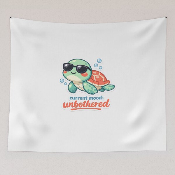 Item preview, Current Mood Unbothered Cute Sea Turtle Design designed and sold by Naviora.
