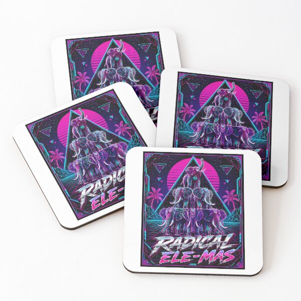 Item preview, Radical Ele-Mas Christmas Synthwave Elephant designed and sold by chattsuede.
