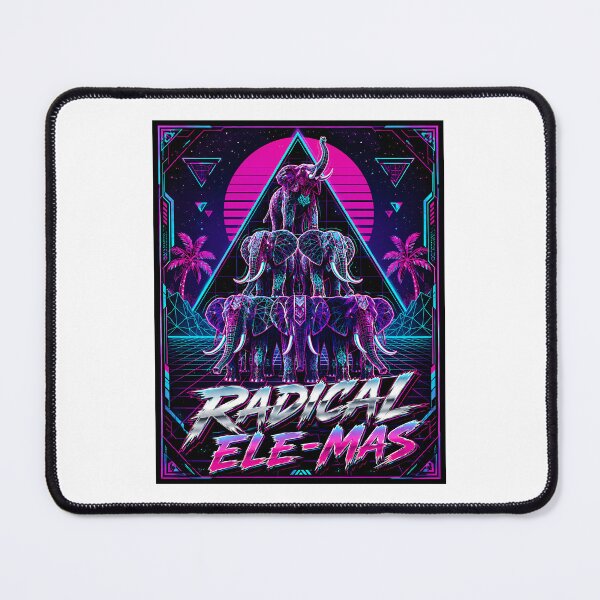 Item preview, Radical Ele-Mas Christmas Synthwave Elephant designed and sold by chattsuede.